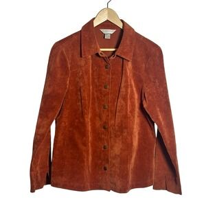 Christopher & Banks Corduroy Shirt Jacket Petite Size Medium Minimalist Stretch